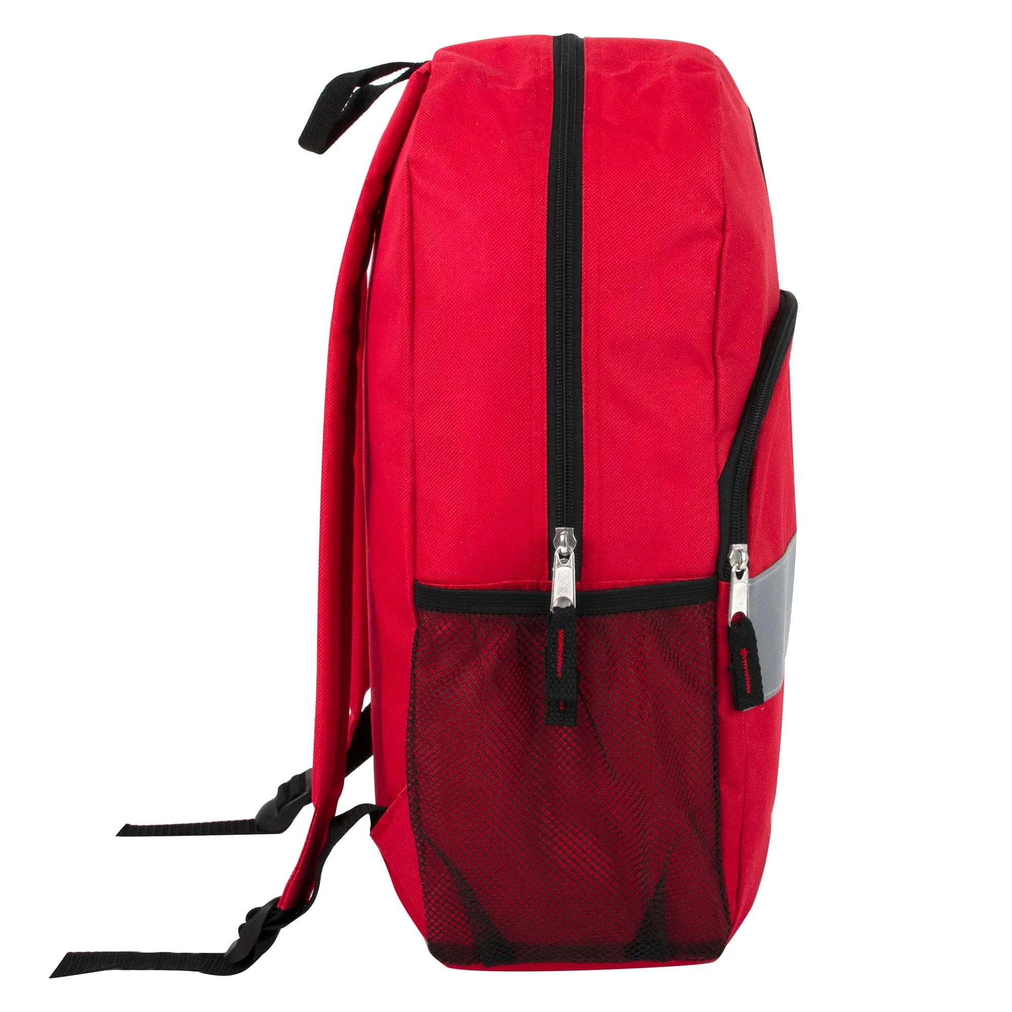 17 Inch Safety Reflective Backpack With Side Pocket