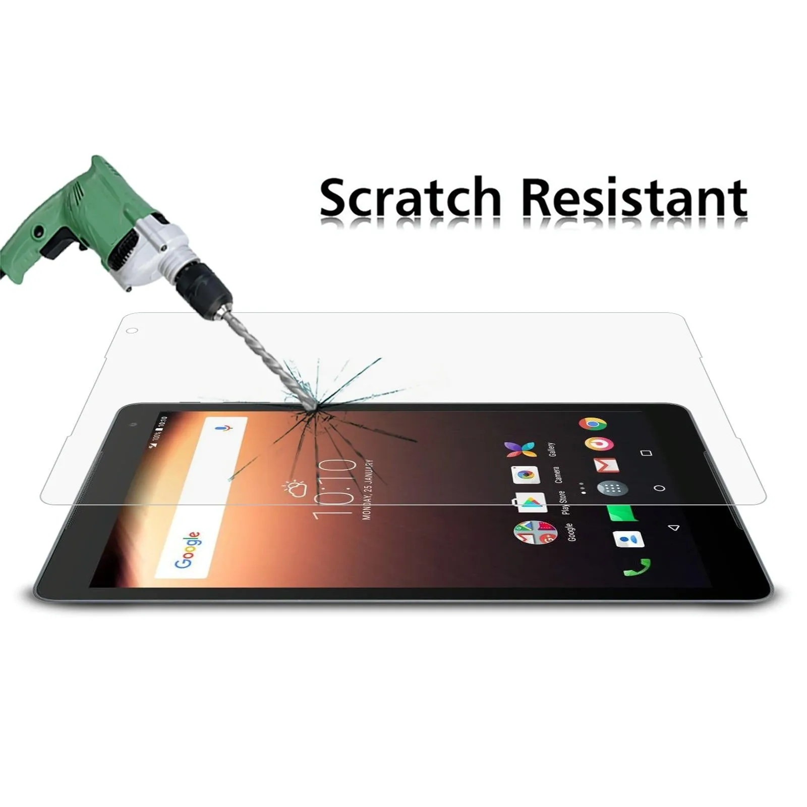 2-Pack Tempered Glass Film For Alcatel A3 10 Lte Tablet - 9H Hardness 2.5D Explosion-Proof