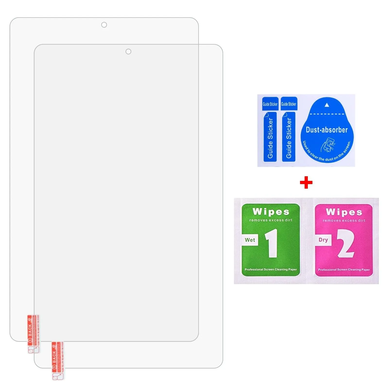 2-Pack Tempered Glass Film For Alcatel Joy Tab 2 / 3T 8.0 - 9H 2.5D Explosion-Proof
