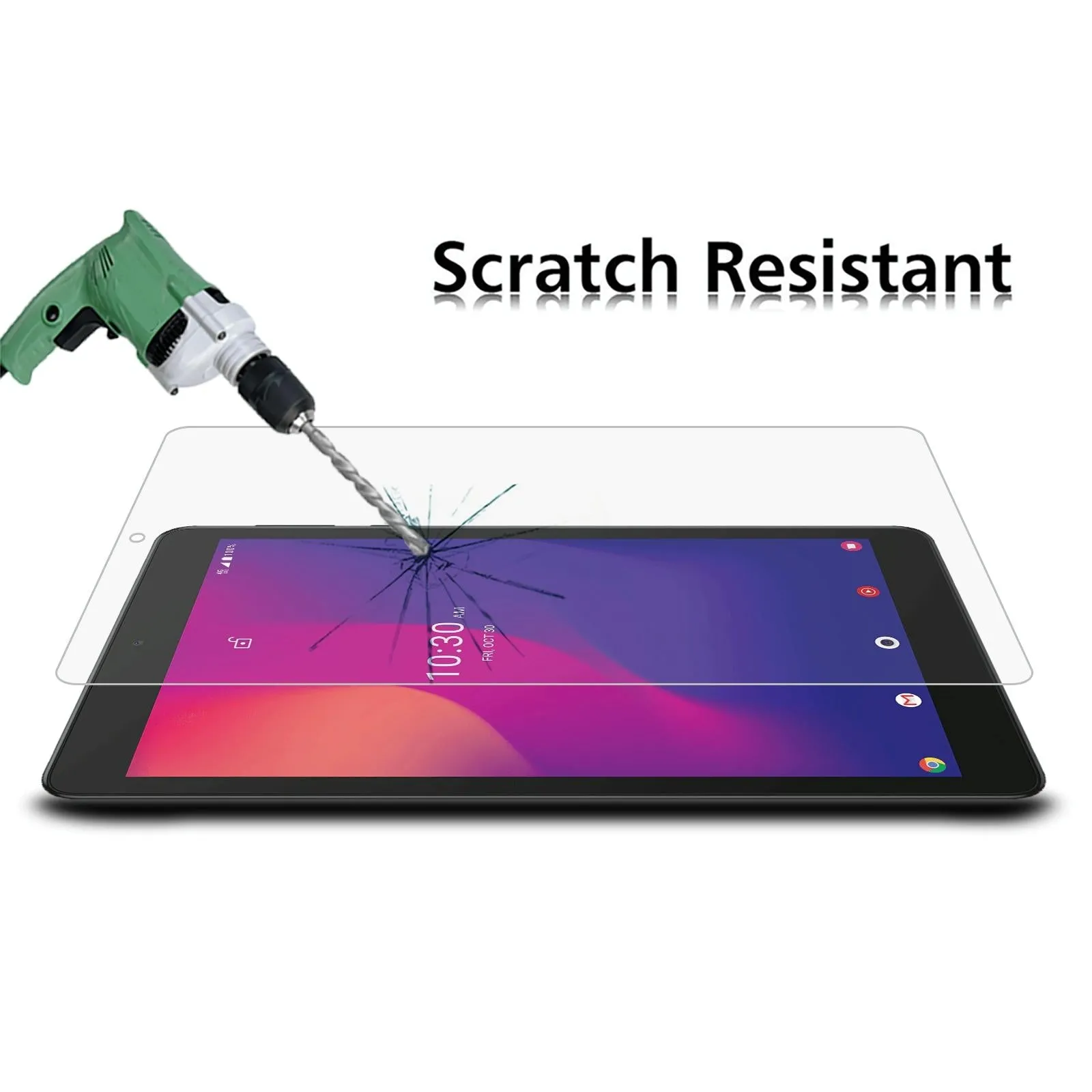 2-Pack Tempered Glass Film For Alcatel Joy Tab 2 / 3T 8.0 - 9H 2.5D Explosion-Proof
