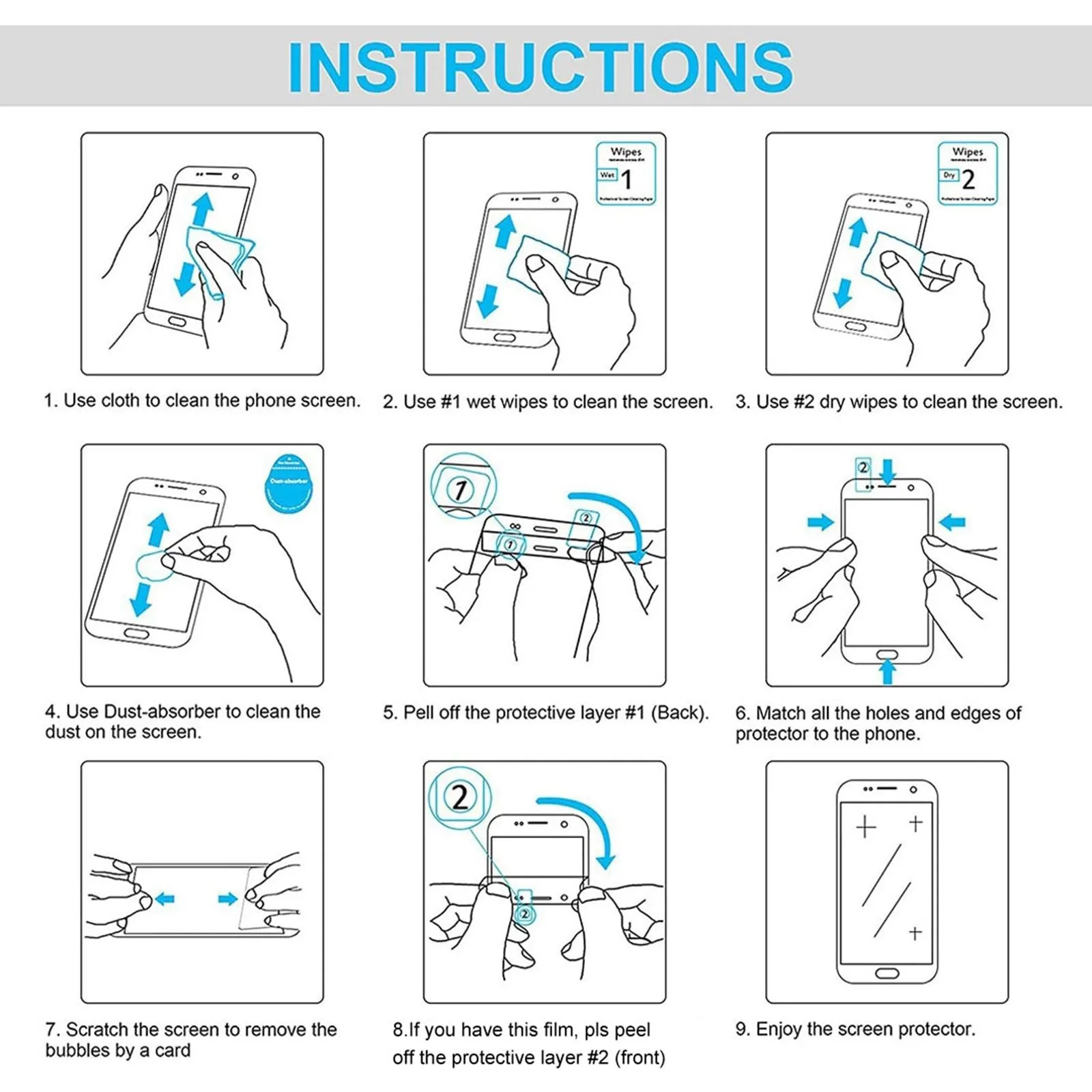 2 Pcs 9H Tempered Glass Film For Microsoft Surface Pro 8 / Pro X Tablet