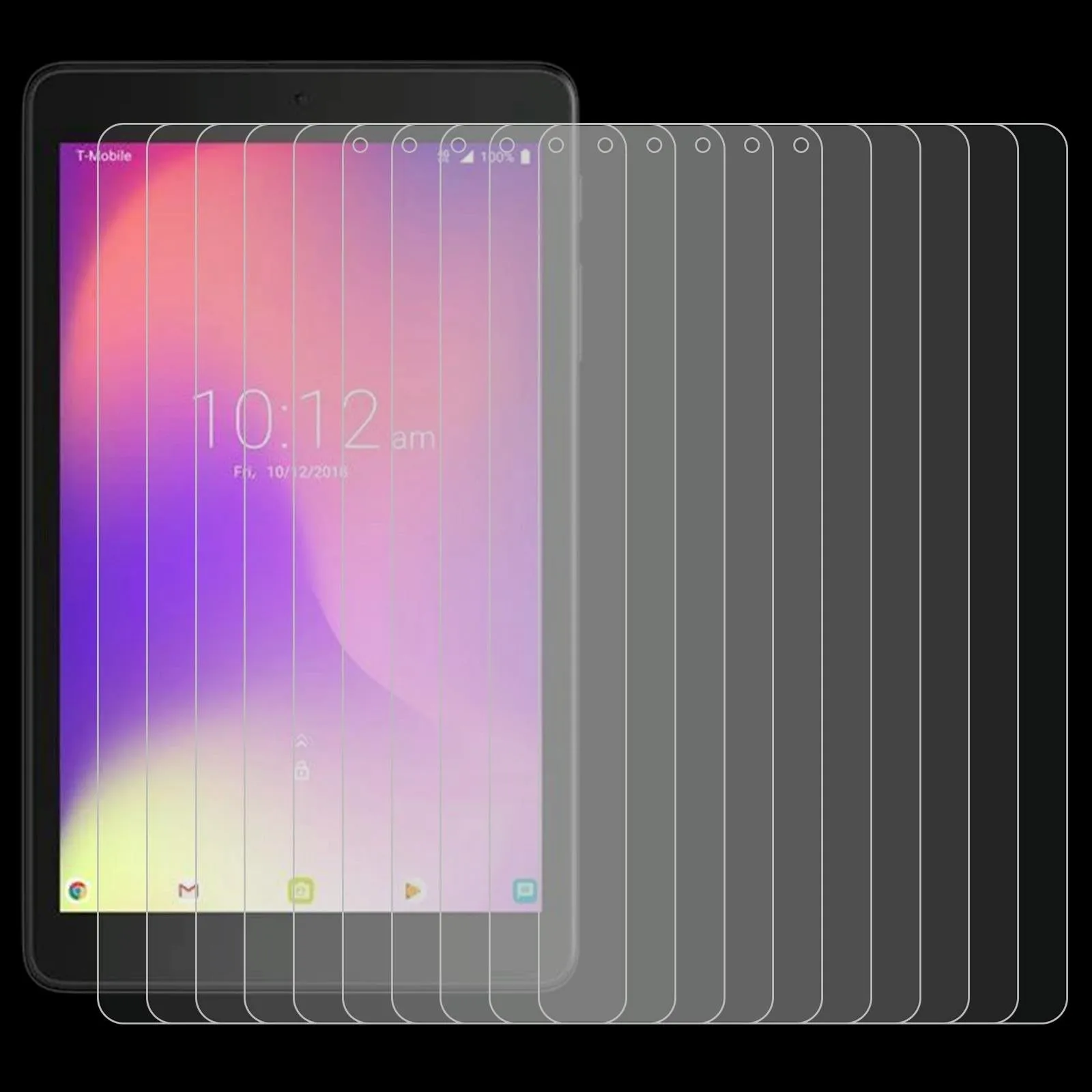 25-Pack Tempered Glass Film For Alcatel 3T 8 Tablet - 9H 2.5D Explosion-Proof