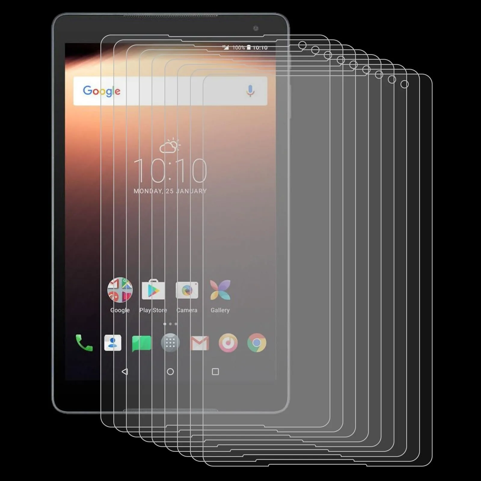 25-Pack Tempered Glass Film For Alcatel A3 10 Lte Tablet - 9H Hardness 2.5D Explosion-Proof