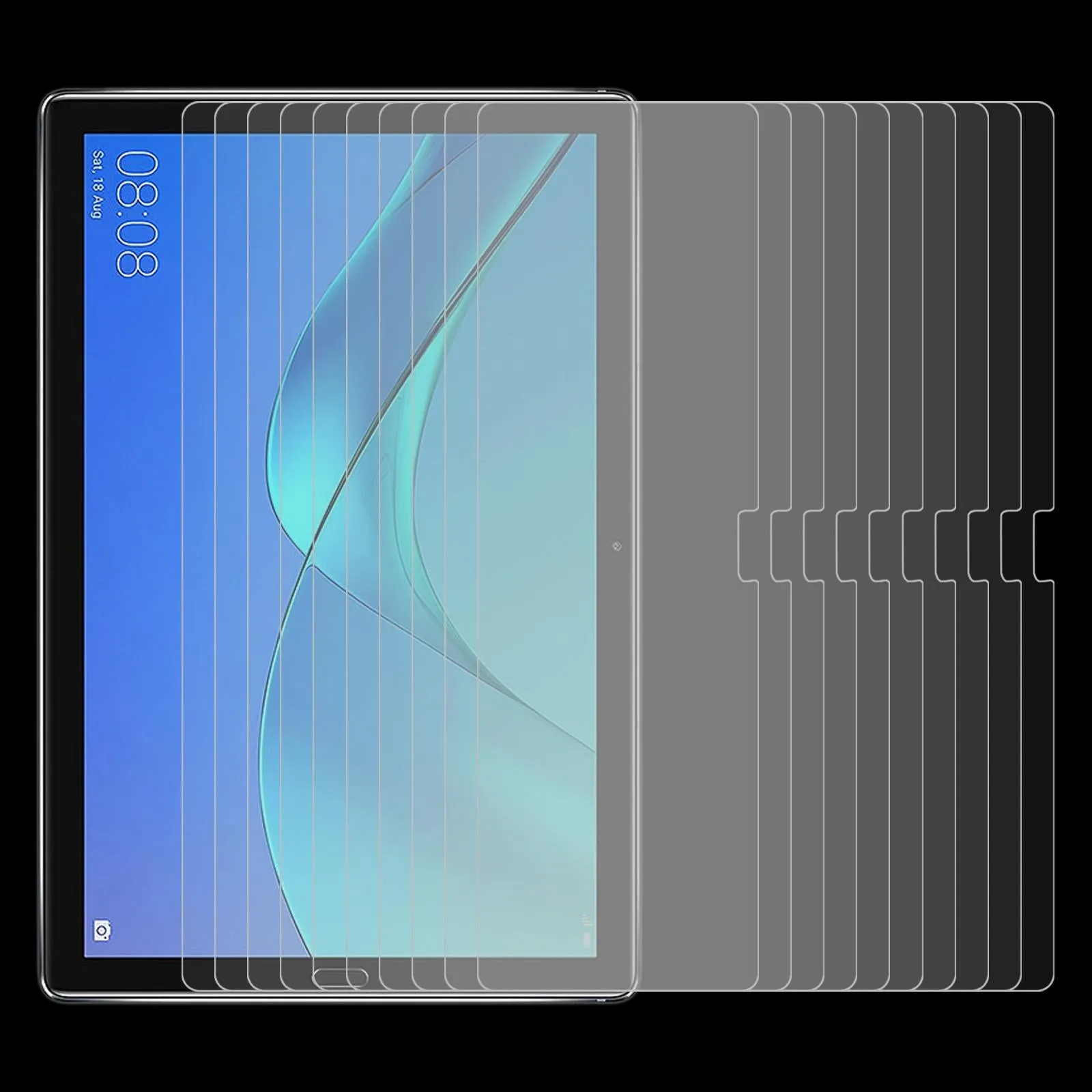 25-Pack Tempered Glass Film For Huawei Mediapad M5 10 Pro - 9H 2.5D Explosion-Proof