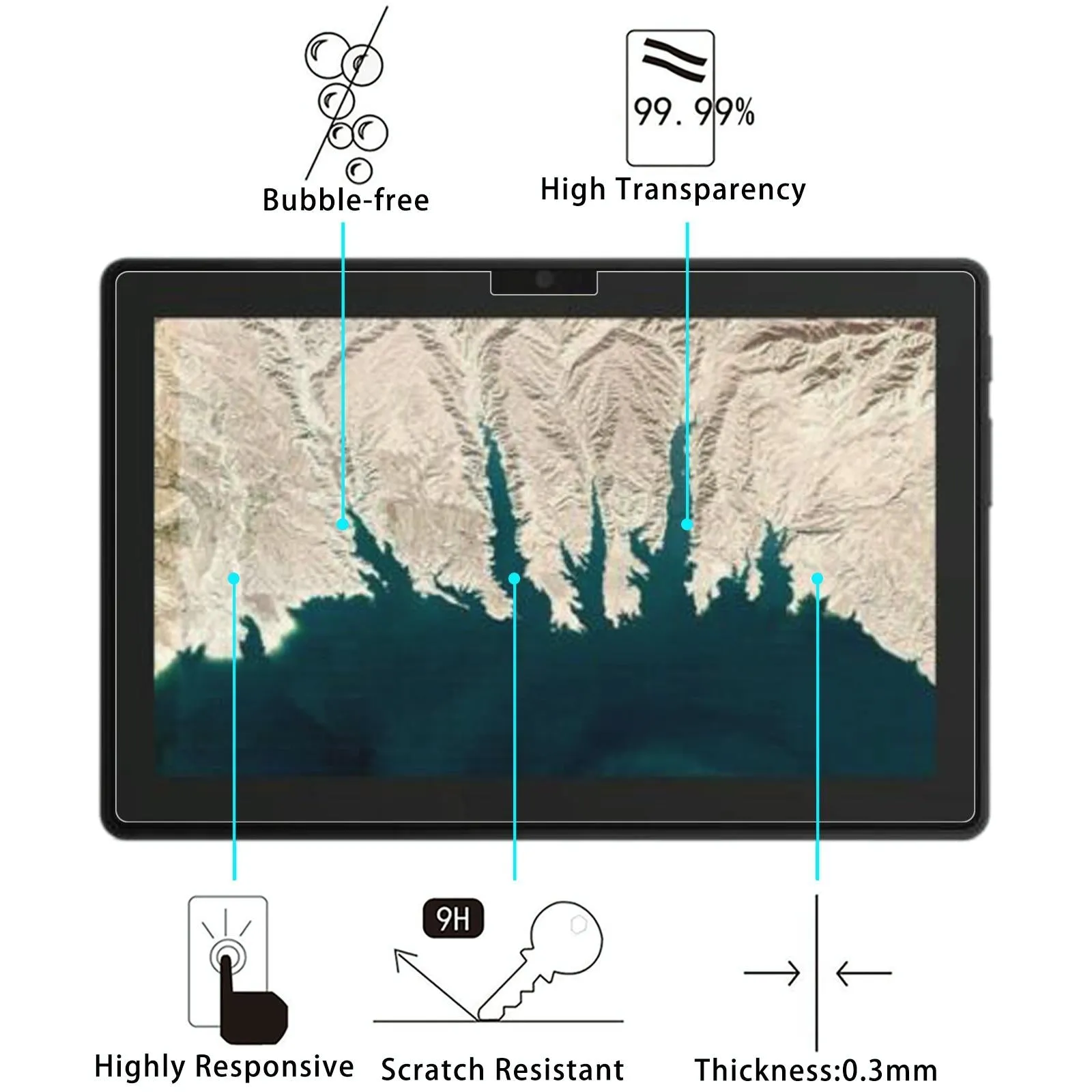 25-Pack Tempered Glass Film For Lenovo 10E Chromebook - 9H 2.5D Explosion-Proof