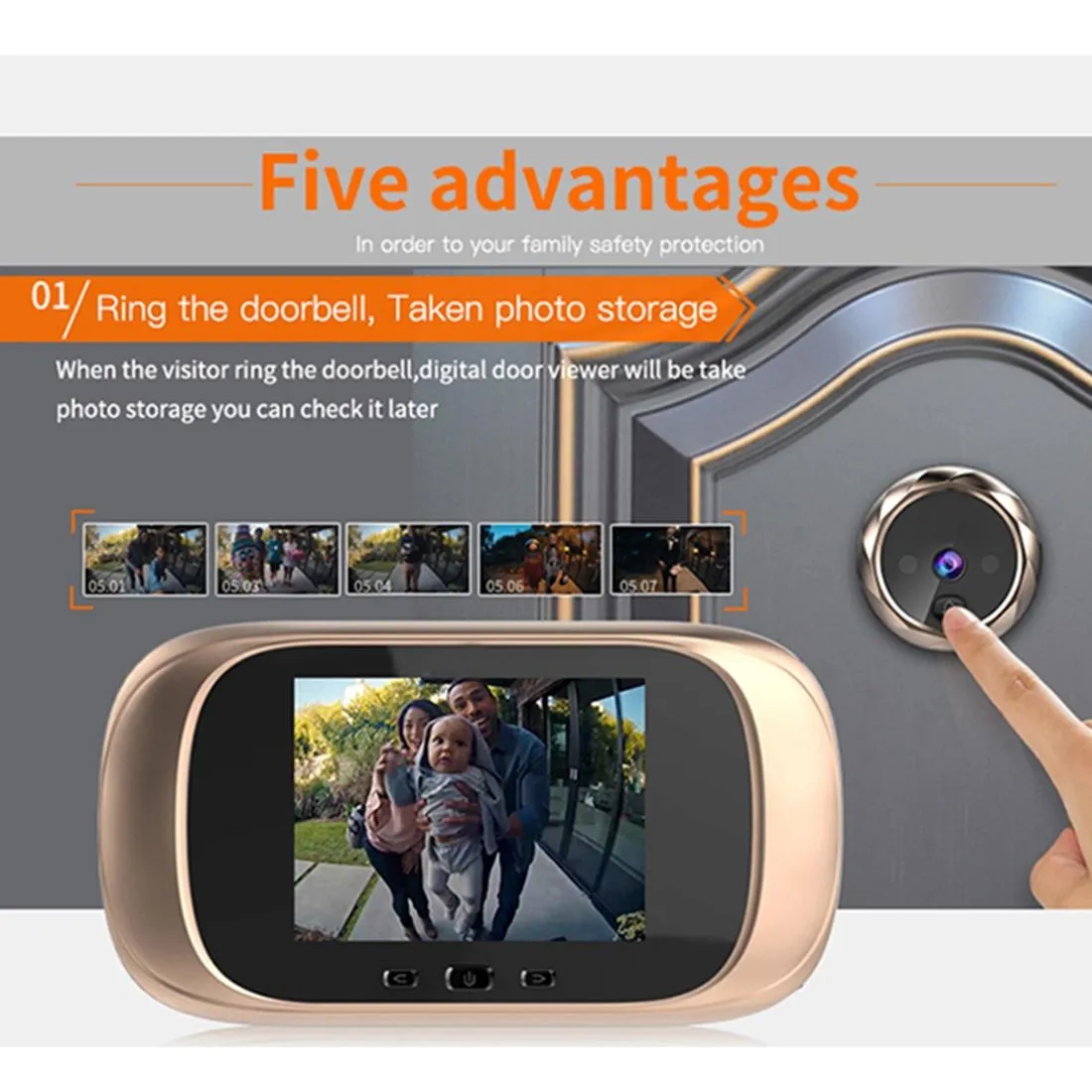 2.8 Lcd Screen Cat Eye Doorbell With Night Vision