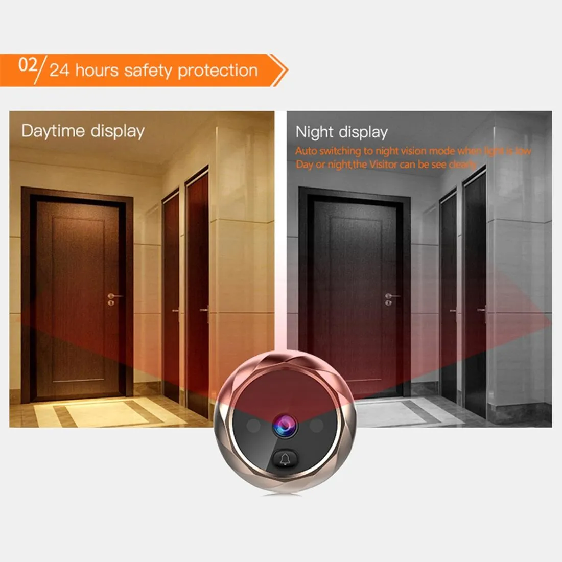 2.8 Lcd Screen Cat Eye Doorbell With Night Vision