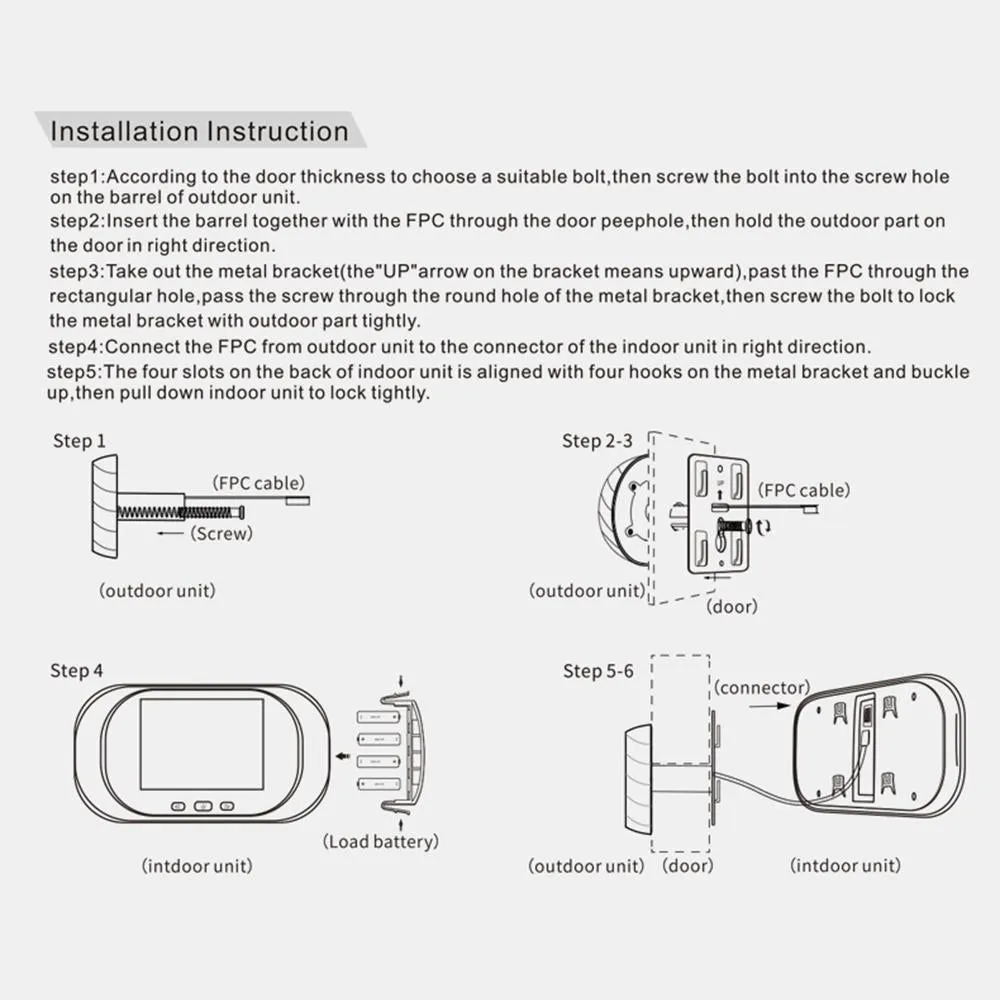 2.8 Lcd Screen Cat Eye Doorbell With Night Vision
