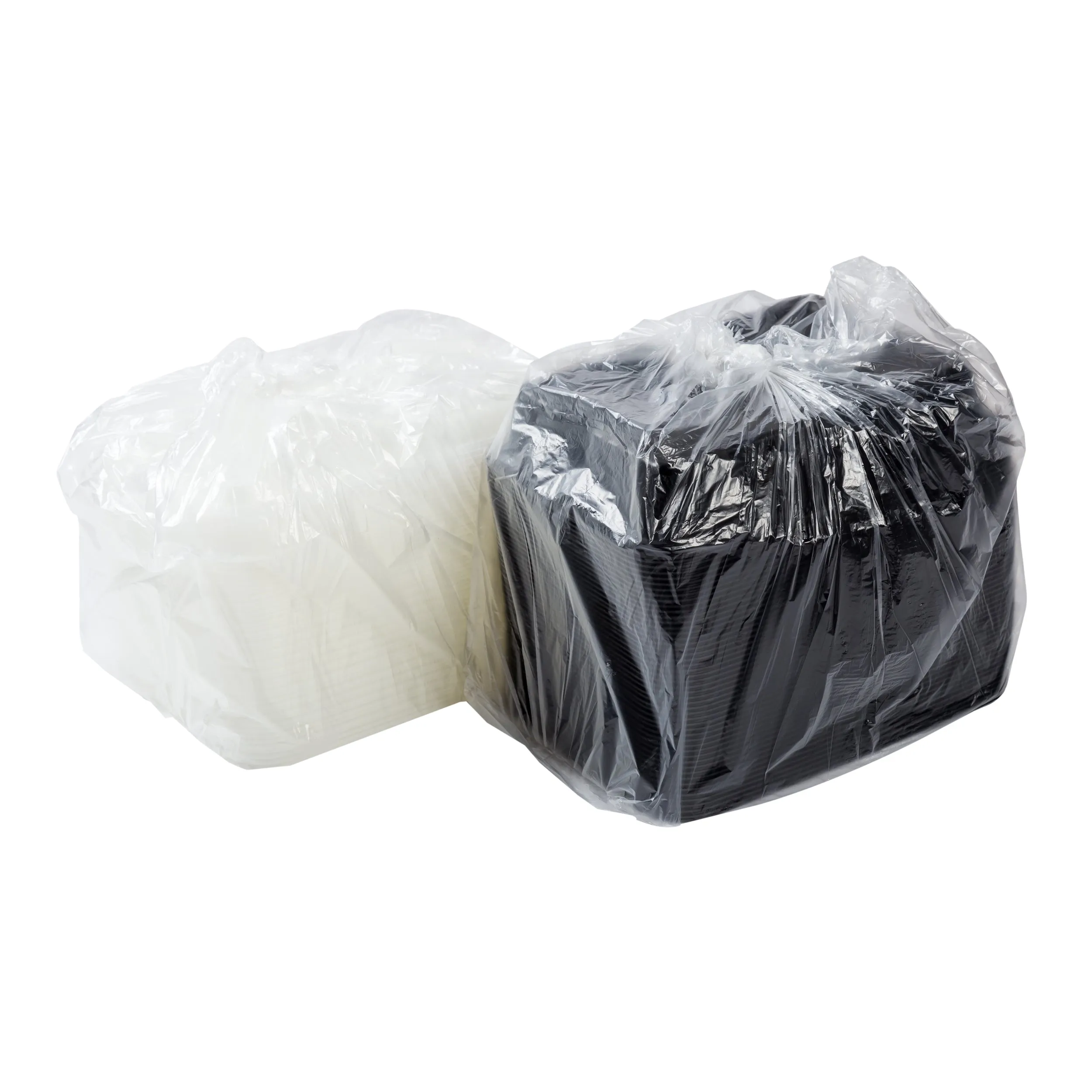 3 Compartment 33 oz. Rectangular Black Containers and Lids, Case of 150