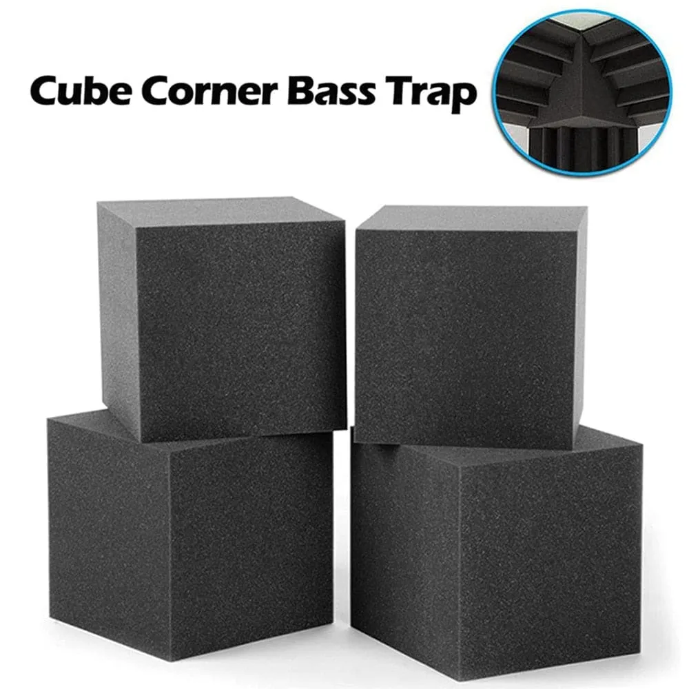 4pcs Pack 20x20x20cm Corner Block Cubes Acoustic Soundproof Foam Panel