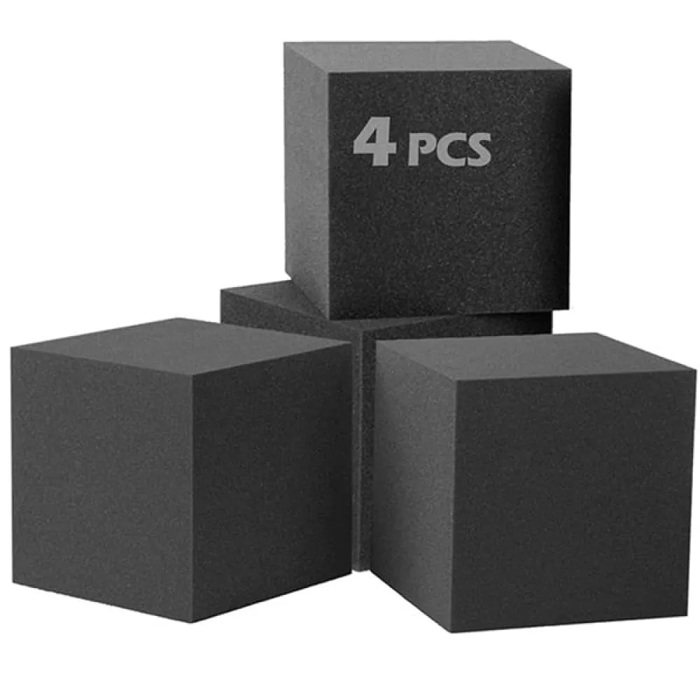 4pcs Pack 20x20x20cm Corner Block Cubes Acoustic Soundproof Foam Panel