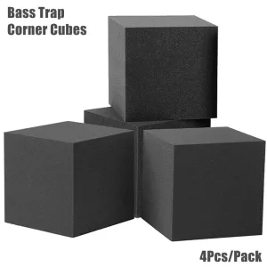 4pcs Pack 20x20x20cm Corner Block Cubes Acoustic Soundproof Foam Panel