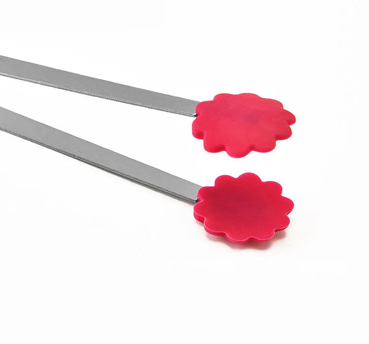 Children's Stainless Steel Mini Food Tongs Silicone Sugar Cubes