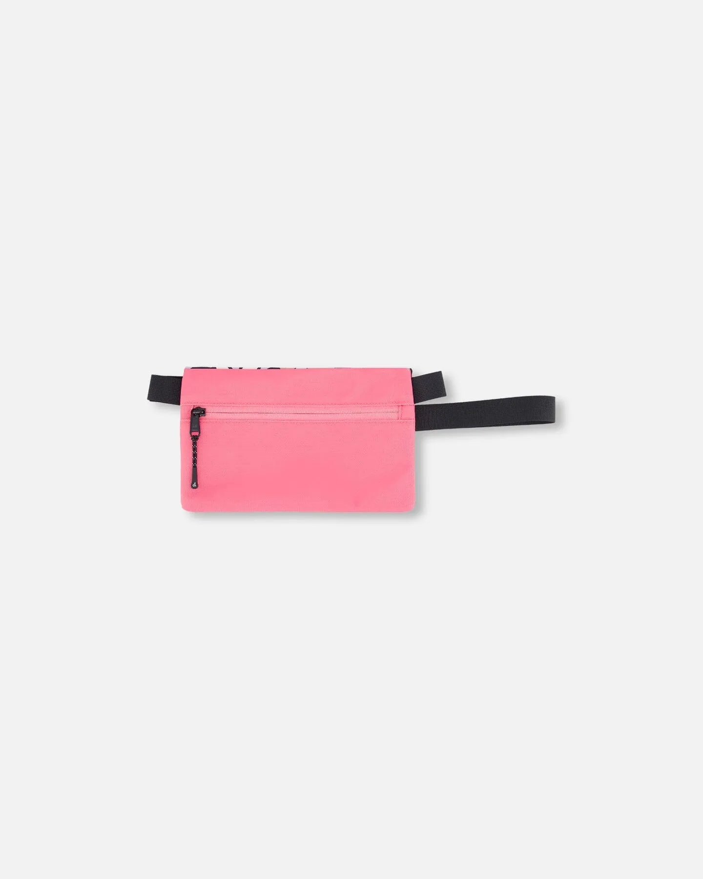 Double Pencil Case Black Retro Flower Print