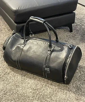 Duncan Leather Travel Bag - Black