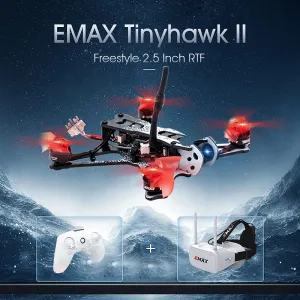 Emax Tinyhawk II 2.5 FPV Racing Drone  RTF Brushless Quadcopter with RunCam, 200mW VTX & 7000KV Motors (BNF, FrSky D8)