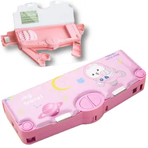 Fancydresswale Pink Astronaut Pencil Box for Girls , pink  pencil Box for Girls, Pencil Box for Girls, Space Theme Return Gifts for Kids (With Accessories)