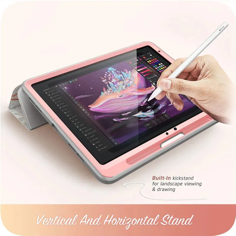 For Ipad Air 6th Generation 11 Cosmo Trifold Stand Case with Built-in Screen Protector & Pencil Holder