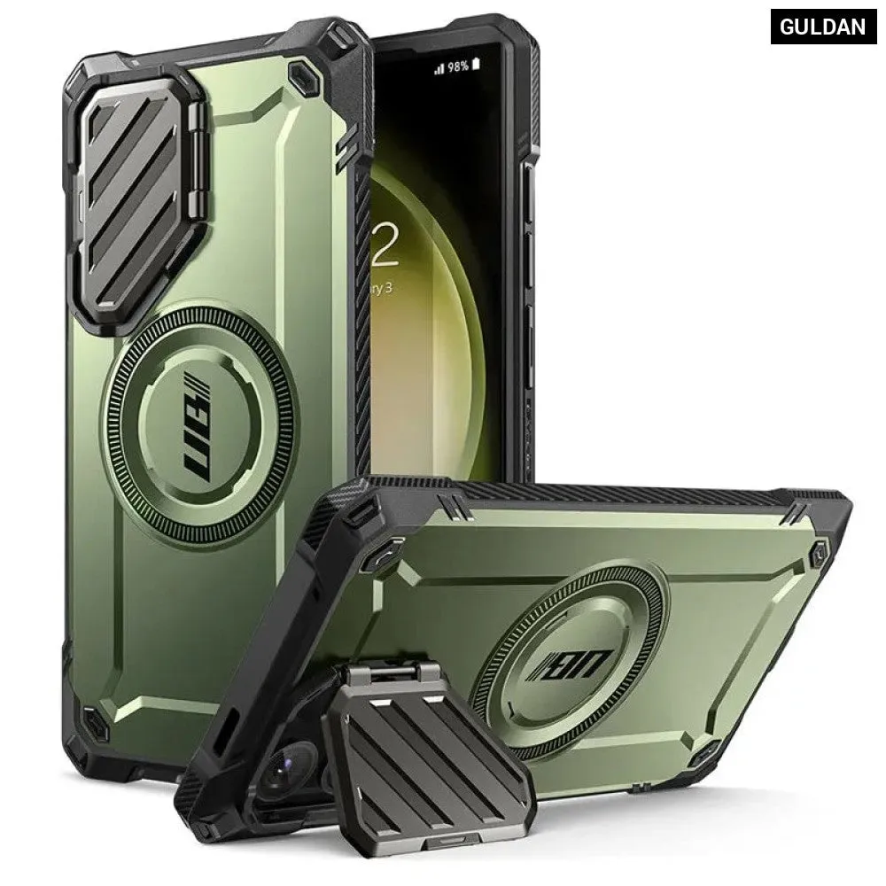 For Samsung Galaxy S24 Ultra 6.8 Inch Ub Mag Xt Full Body Rugged Case with Camera Cover & Built-in Kickstand