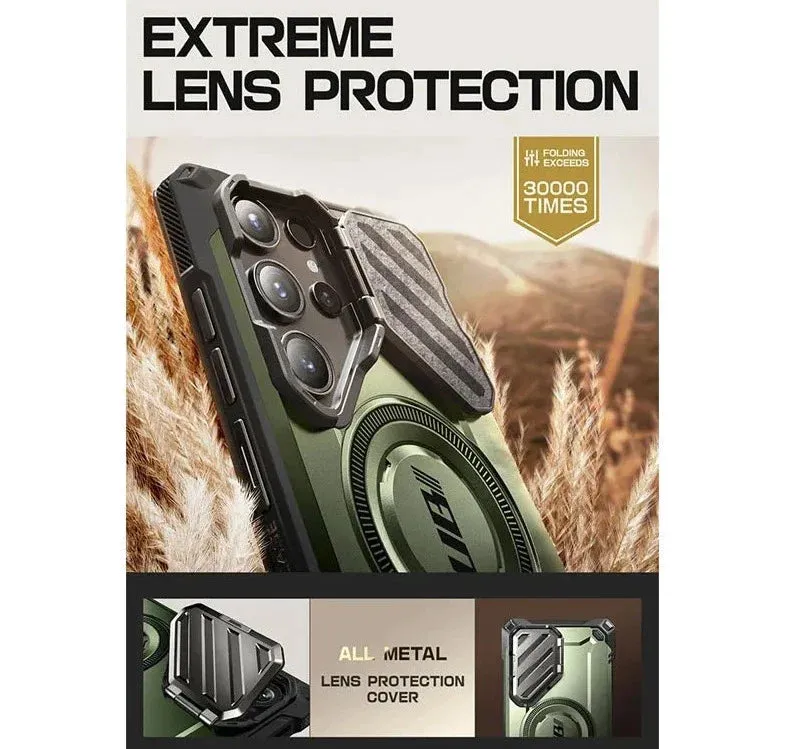 For Samsung Galaxy S24 Ultra 6.8 Inch Ub Mag Xt Full Body Rugged Case with Camera Cover & Built-in Kickstand
