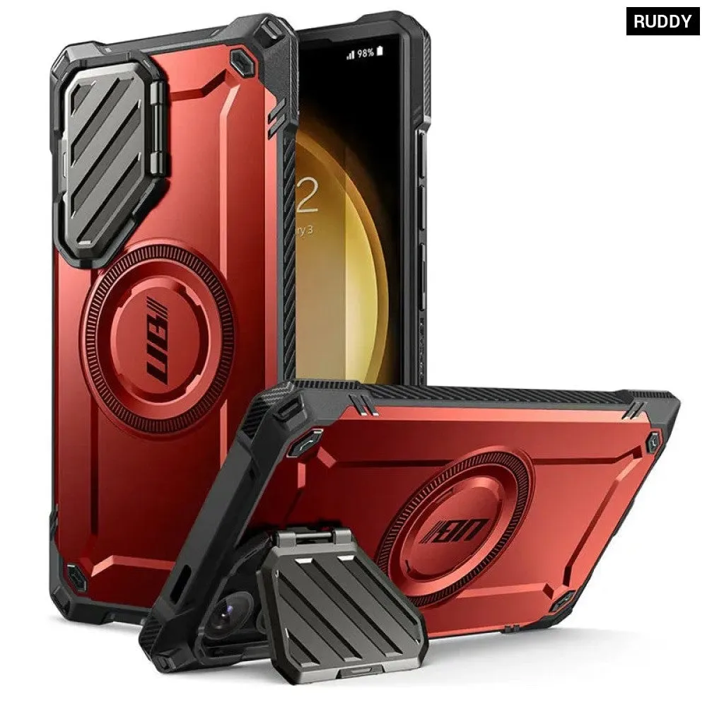 For Samsung Galaxy S24 Ultra 6.8 Inch Ub Mag Xt Full Body Rugged Case with Camera Cover & Built-in Kickstand