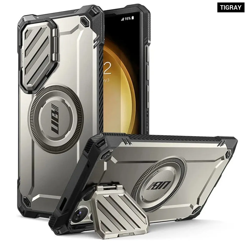 For Samsung Galaxy S24 Ultra 6.8 Inch Ub Mag Xt Full Body Rugged Case with Camera Cover & Built-in Kickstand