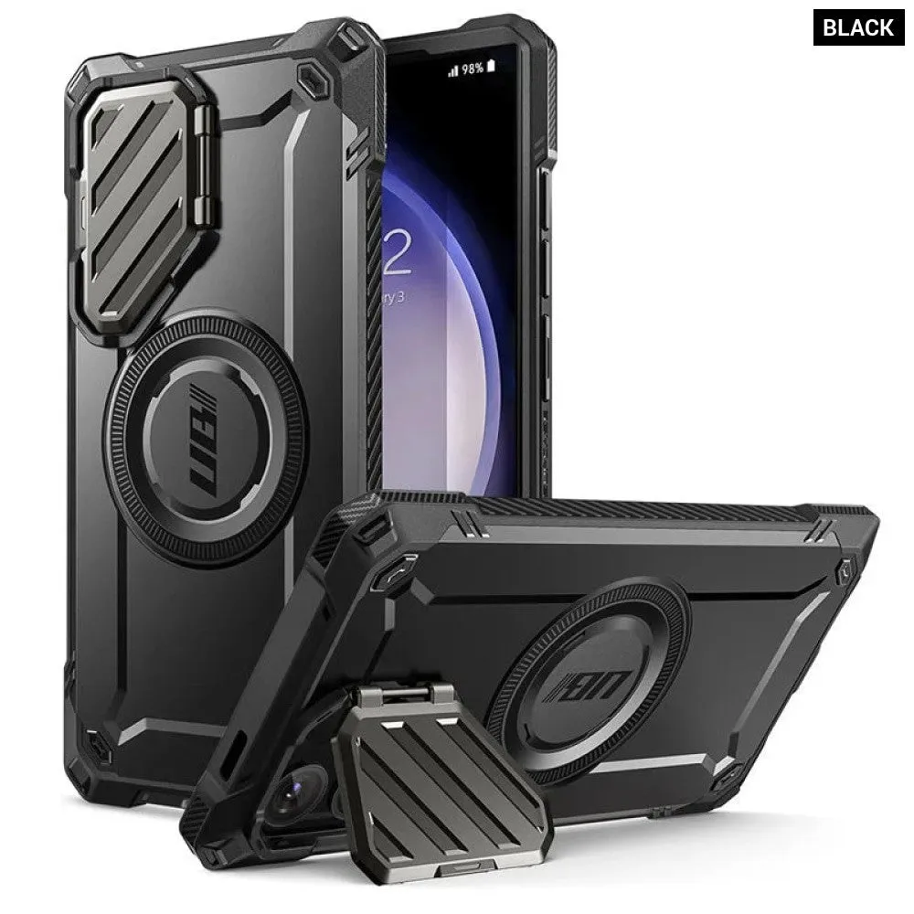 For Samsung Galaxy S24 Ultra 6.8 Inch Ub Mag Xt Full Body Rugged Case with Camera Cover & Built-in Kickstand