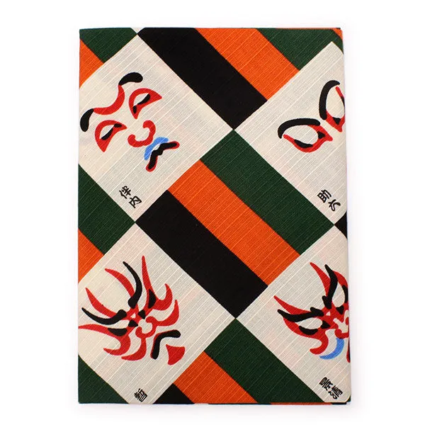 Furoshiki, Japanese Traditional Handkerchief Wrapping Cloth - Small, White Kabuki