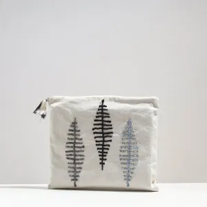 Handcrafted Cotton Recycled Leaf Design Tablet Pouch (10 x 12 in)