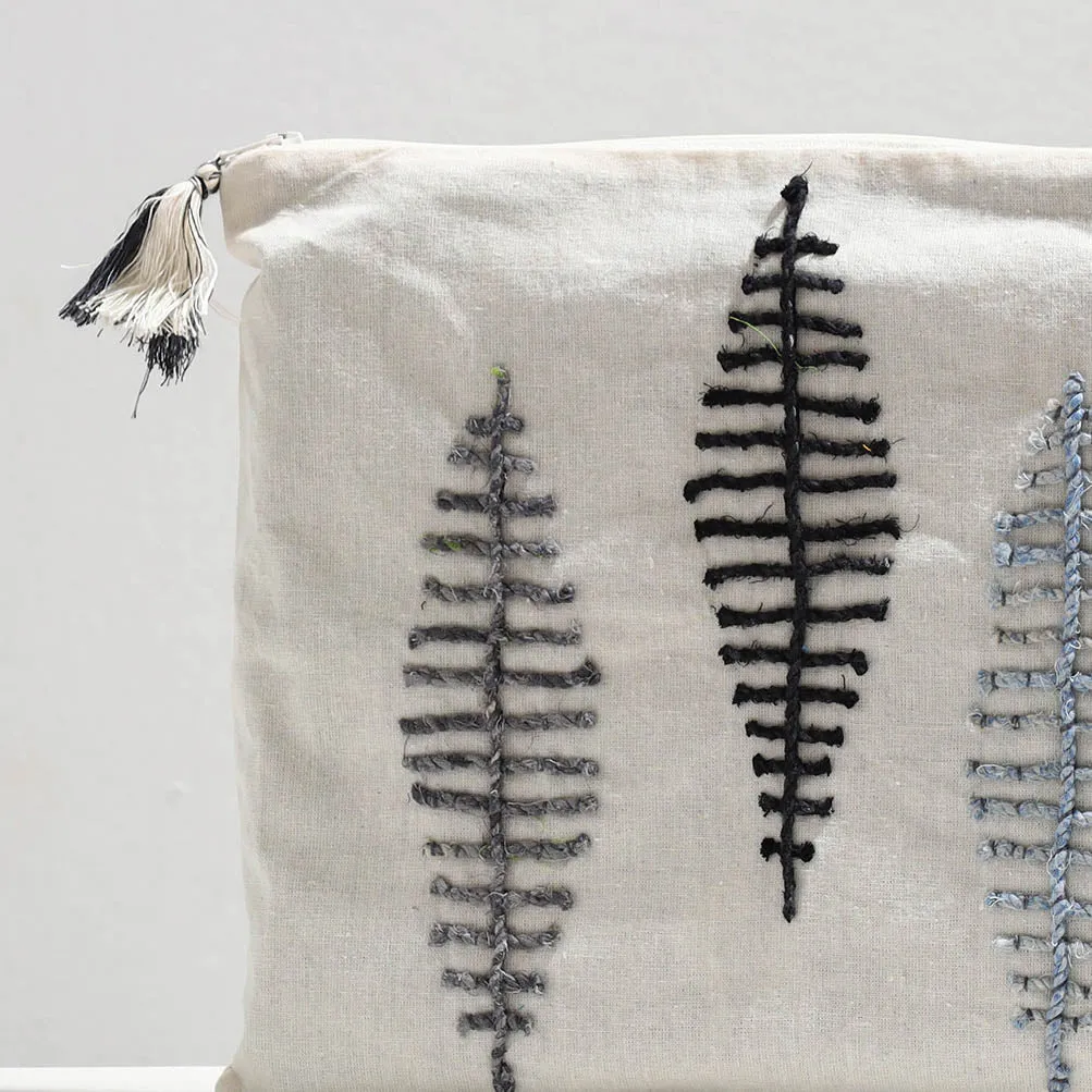 Handcrafted Cotton Recycled Leaf Design Tablet Pouch (10 x 12 in)