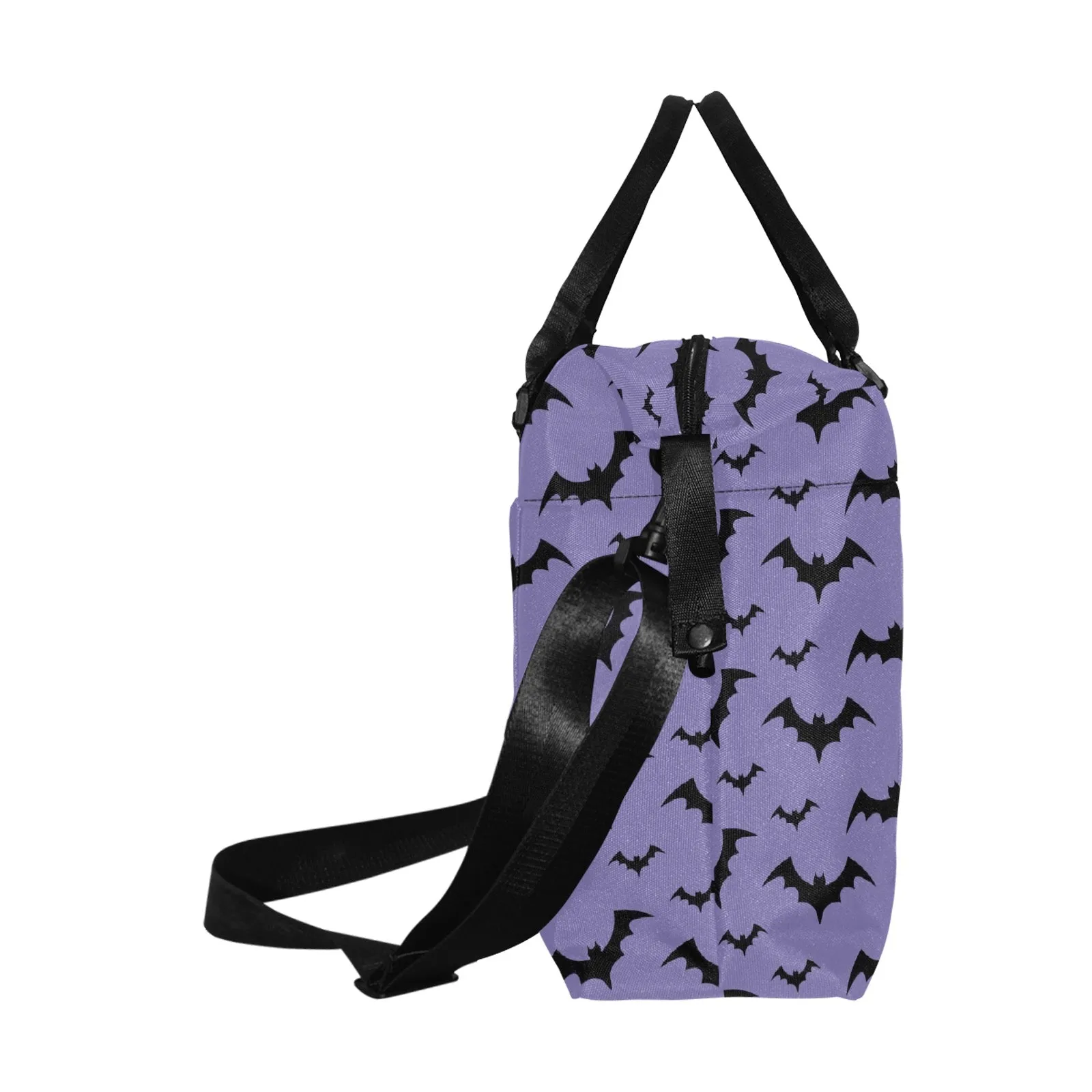 Lilac Bat Print Duffel Travel Bag