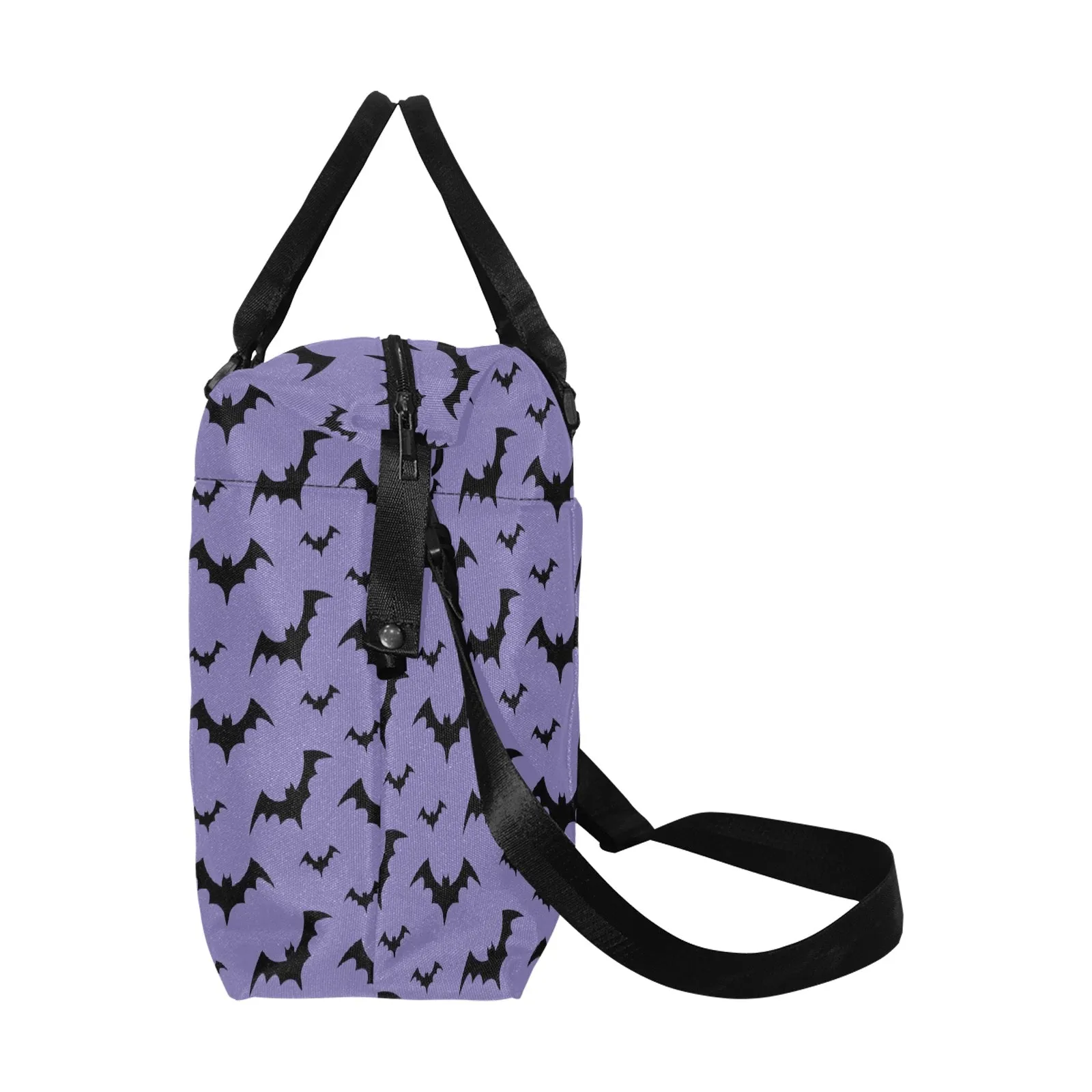 Lilac Bat Print Duffel Travel Bag