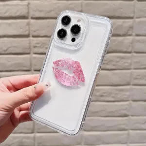 Lip Pattern Clear Phone Case – All-Inclusive Shockproof Mobile Phone Cover