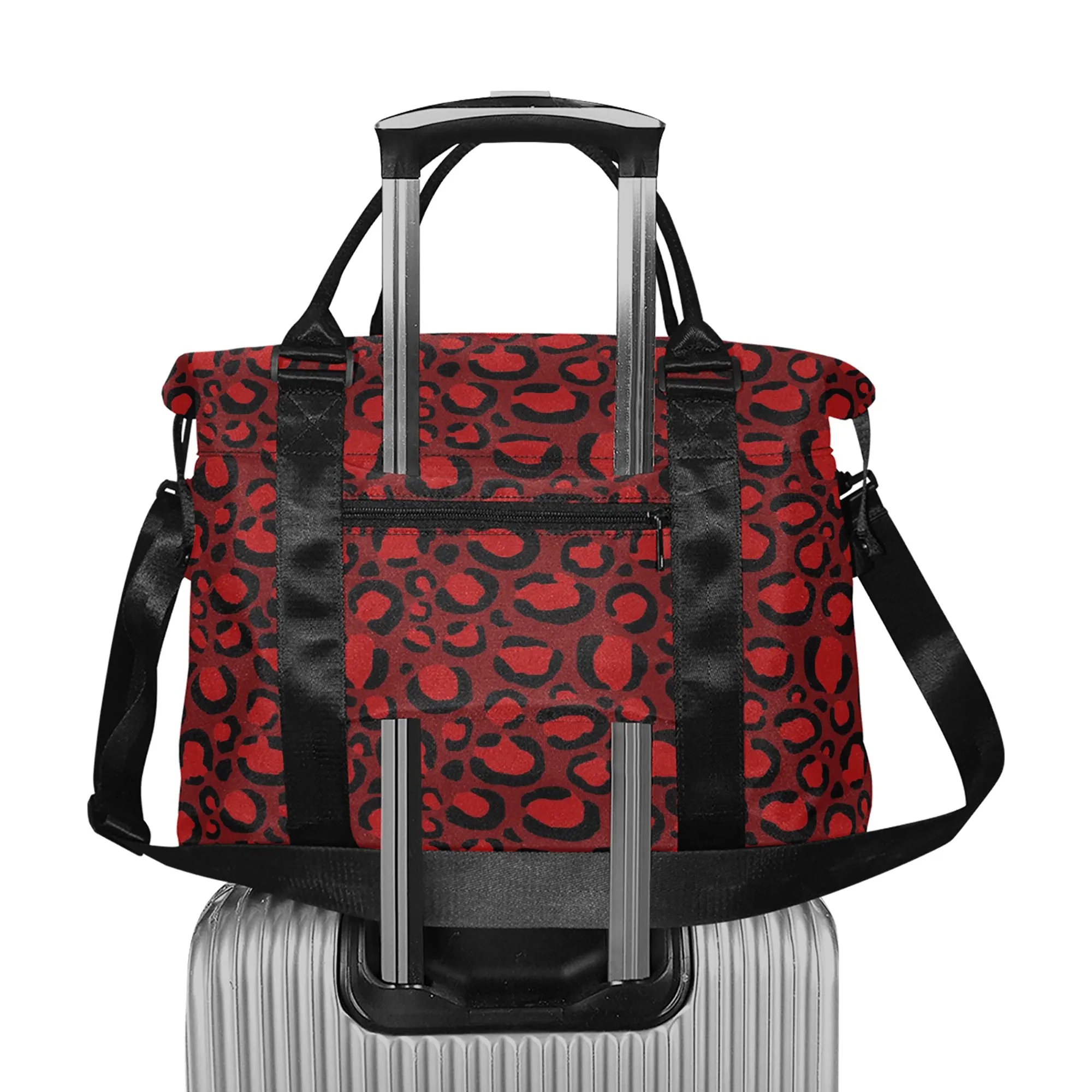 Red Leopard Duffel Travel Bag