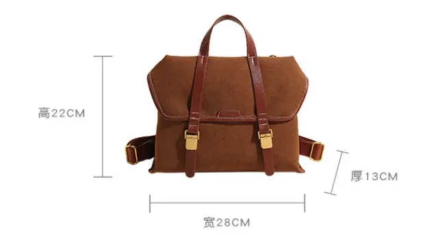 TAVIMART  -  New Autumn Winter Retro NUBUCK Backpack Women Fashion PU Leather Solid College Student Bags Korean Travel Backpacks Lady