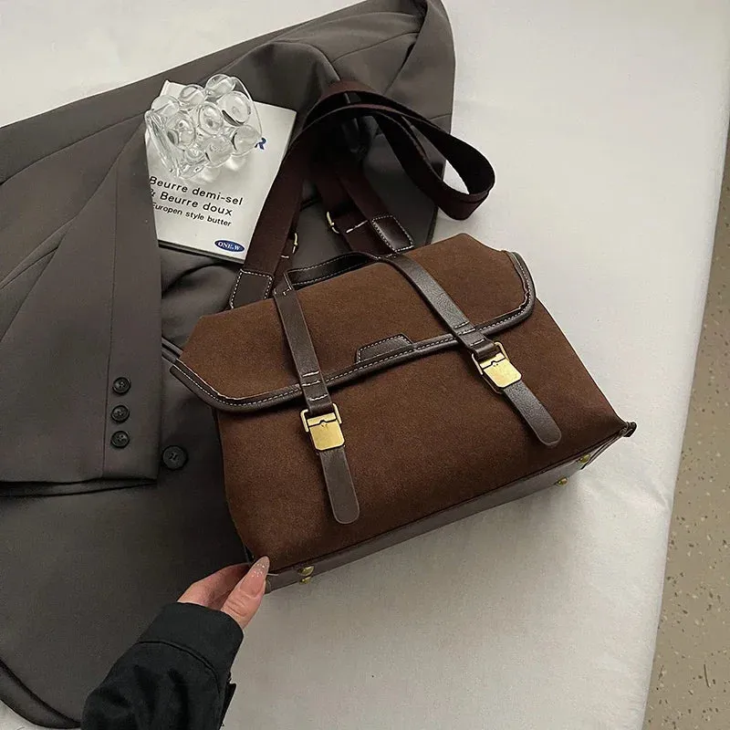 TAVIMART  -  New Autumn Winter Retro NUBUCK Backpack Women Fashion PU Leather Solid College Student Bags Korean Travel Backpacks Lady