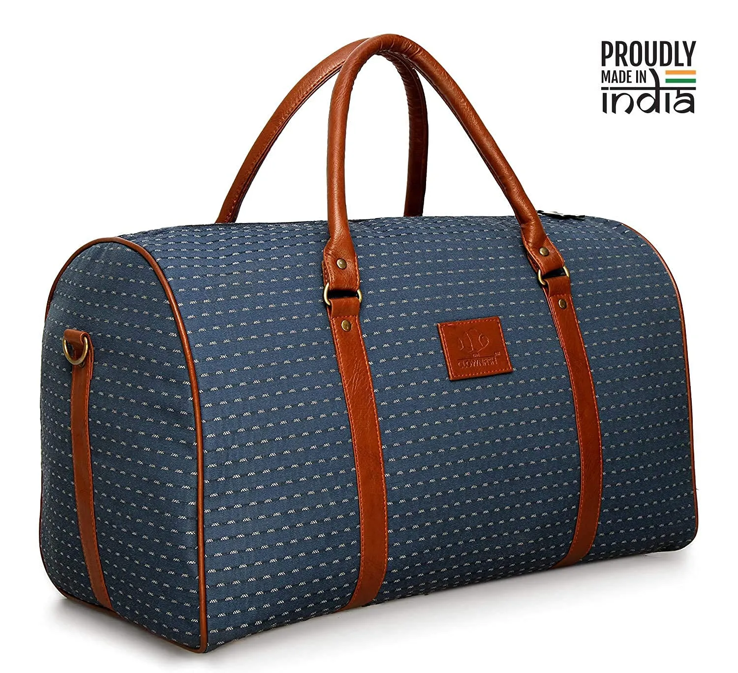 The Clownfish Tapestry Fabric 42 litre Cabin Luggage Travel Duffle Bag (Blue)